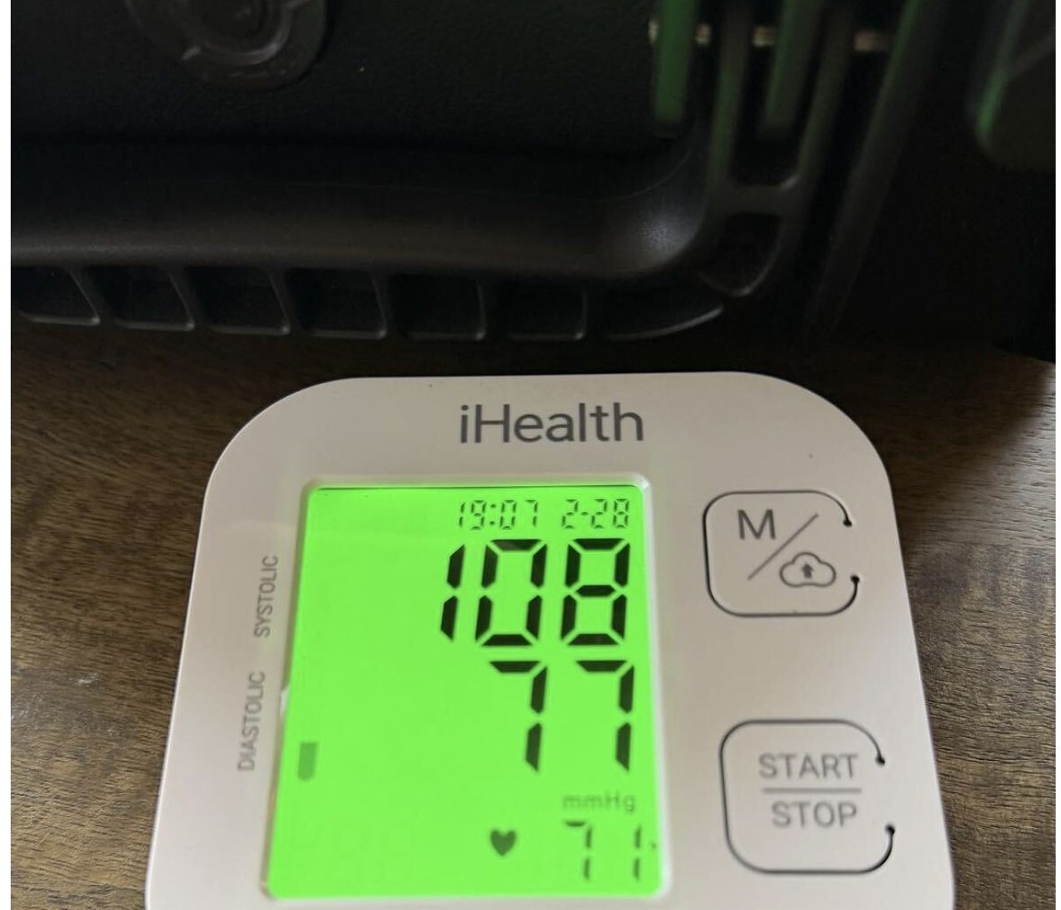 Member tracking his blood pressure at home