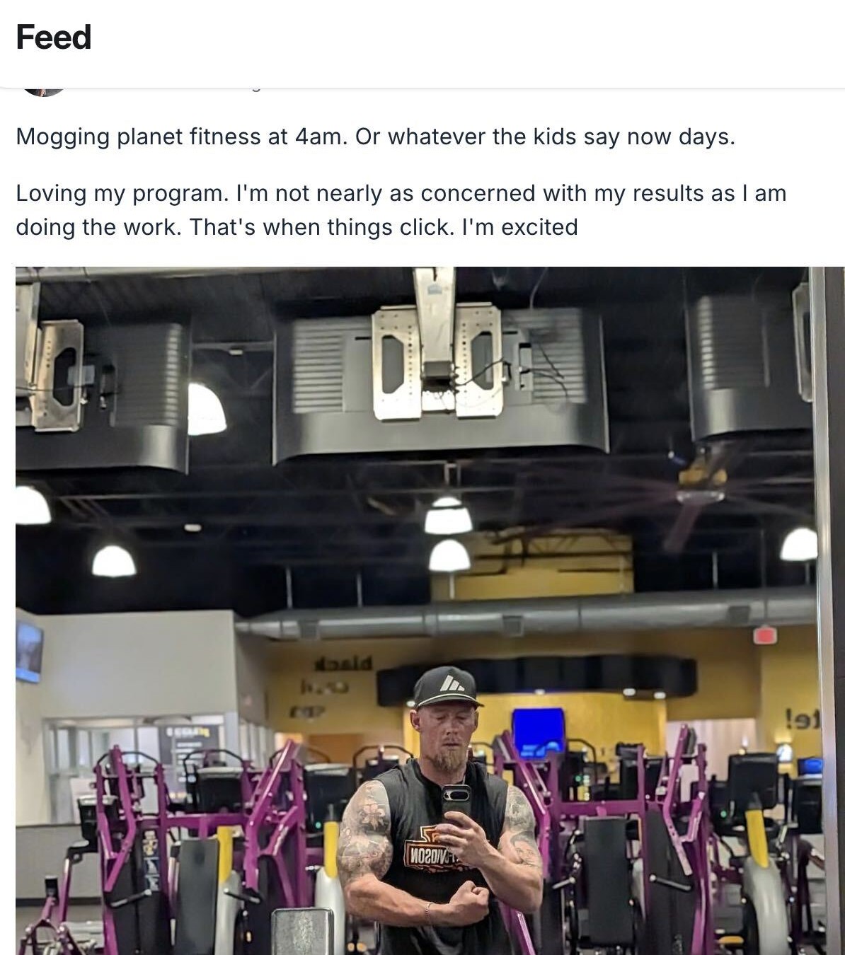 Community post from a member about loving his program